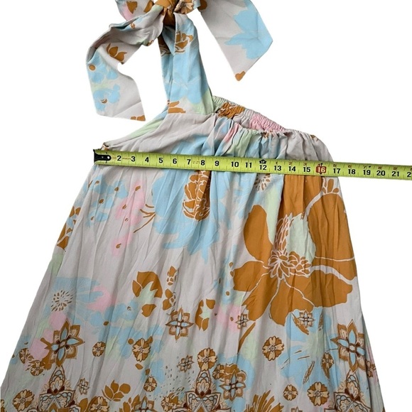 Free People Cote D Azur Maxi Dress Tie Strap One Shoulder Boho Bohemian Hippie - Picture 5 of 8